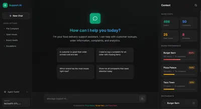 AI agent chat interface showing a conversation with tool traces